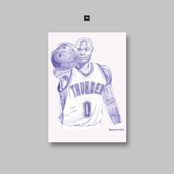 原子筆素描明信片_Russell Westbrook 第1張的照片