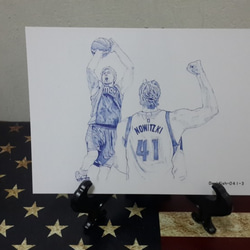 原子筆素描明信片_ Dirk Nowitzki_3 第1張的照片