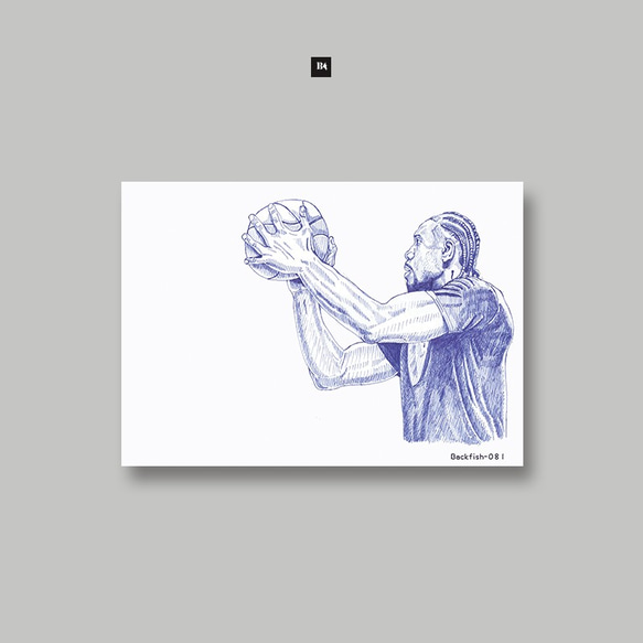 原子筆素描明信片_Kawhi Leonard 第1張的照片