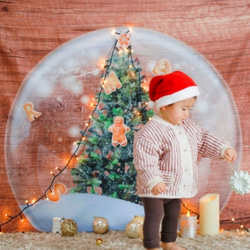 再版：スノードームマット クリスマスタペストリーに♪簡単おうちスタジオ 　　クリスマス飾り 1枚目の画像