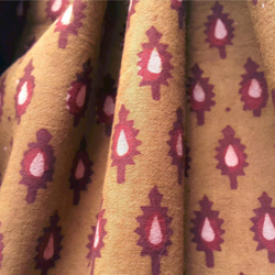 バロトラ染め古典柄ナチュラルダイ　５０ｃｍ　茶色　木の柄　インドブロックプリント コットン 2枚目の画像