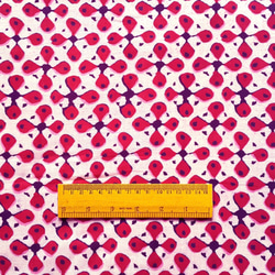 ブロックプリント　５０ｃｍ　インディゴ　レッドバイオレット　花柄　コットン　 3枚目の画像