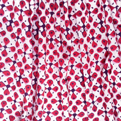 ブロックプリント　５０ｃｍ　インディゴ　レッドバイオレット　花柄　コットン　 4枚目の画像