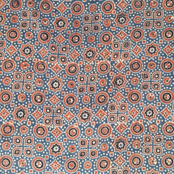アジュラク染め　５０ｃｍ ハンドブロックプリント布　伝統柄　ナチュラルダイ　インディゴレッド 4枚目の画像
