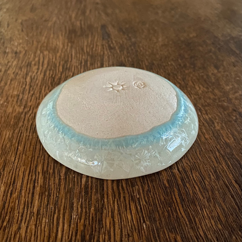 煌めき釉薬豆皿(水色)キラキラ亜鉛華結晶釉薬(里都まち♡なかい 煌めき釉薬豆皿(水色)キラキラ亜鉛華結晶釉薬(里都まち♡なかい