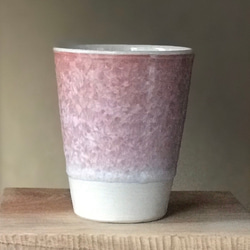 煌めきフリーカップ(ピンク)キラキラ亜鉛華結晶釉薬(里都まち♡なかいブランド) 1枚目の画像