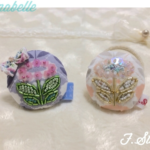 再販✿お買い得ꕤ2個セット✿ヘアゴム「アールデコ フラワー re&pi①