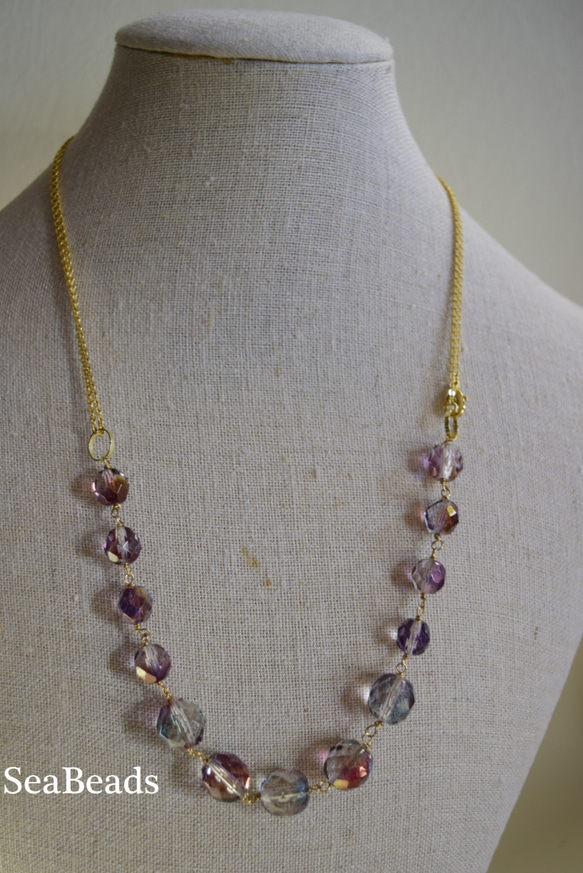 シャボン玉のようなグラデーション2wayネックレス 2枚目の画像