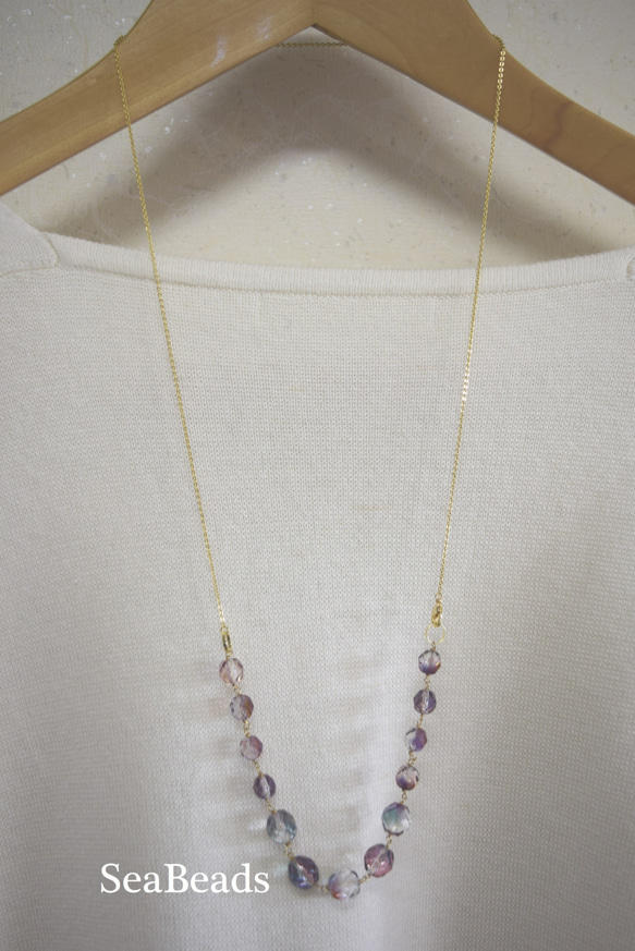 シャボン玉のようなグラデーション2wayネックレス 4枚目の画像