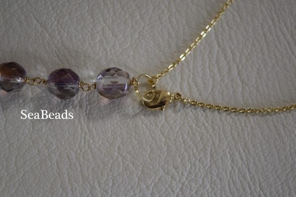 シャボン玉のようなグラデーション2wayネックレス 5枚目の画像