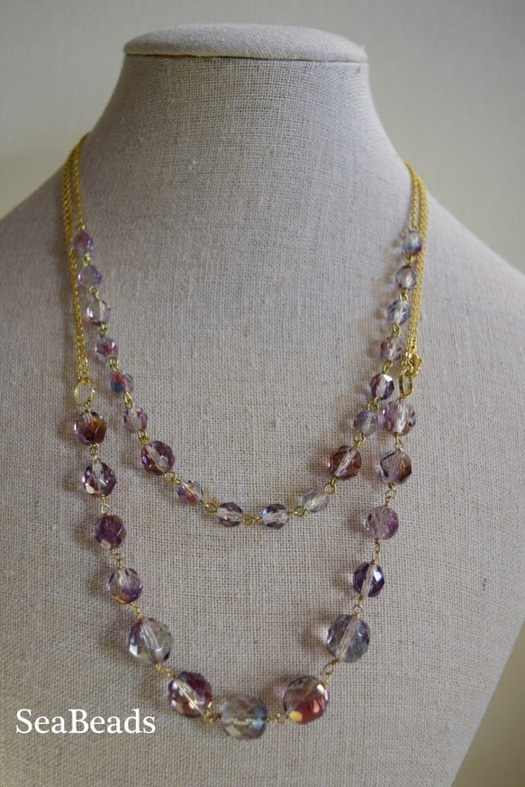 シャボン玉のようなグラデーション2wayネックレス 7枚目の画像