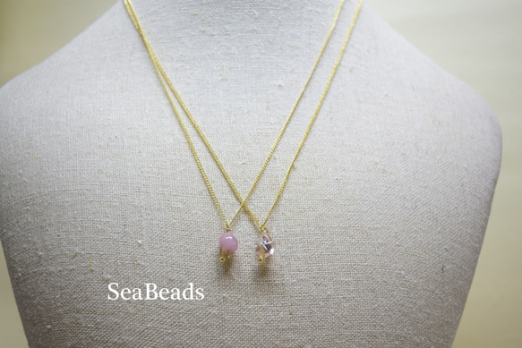 再販♪春のコーデに～桜色のネックレス 3枚目の画像