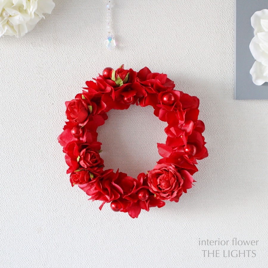 完売しました]真っ赤なシンプルリース｜飾りやすい直径18㎝ リース ザ
