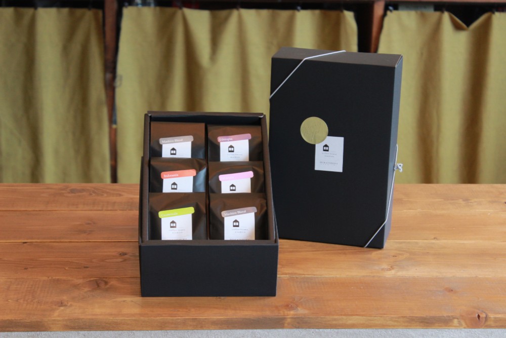 ★熨斗対応可能★尾道向島の珈琲豆屋が作るギフトセット　コーヒー豆100g　5種類セット（ましろブレンドのみ100g×2）