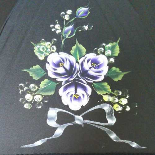 傘　アームカバー　薔薇　手描き　トールペイント ✳トールペイント【受注製作】薔薇の日傘2 傘・日傘 sara 通販
