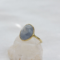 Rosecut Blue Sapphire Ring K10YG ローズカットブルーサファイヤのリング 1枚目の画像