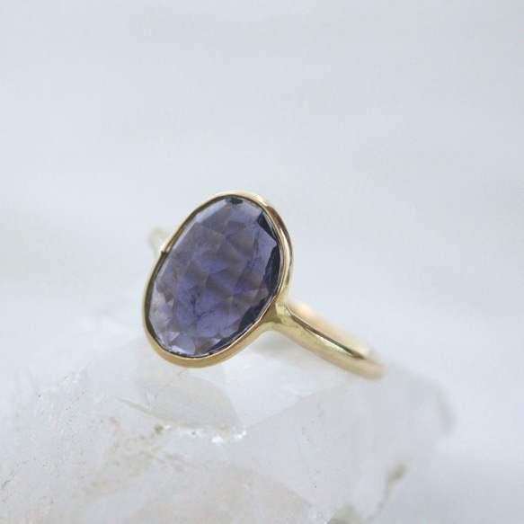 Rosecut Iolite Ring K10YG ローズカットアイオライトのリング 1枚目の画像