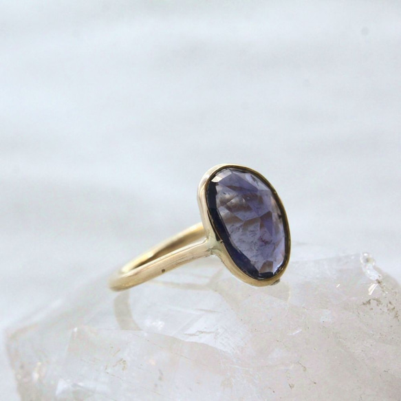 Rosecut Iolite Ring K10YG ローズカットアイオライトのリング 2枚目の画像