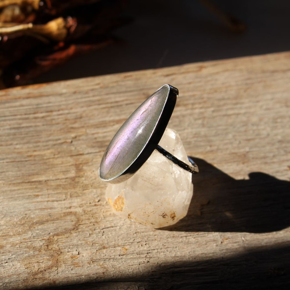 Purple Labradorite Ring SV925 パープルラブラドライトのリング 4枚目の画像