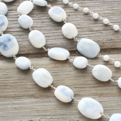 Indian Blue Opal Long Necklace　インディアンブルーオパールのロングネックレス 2枚目の画像