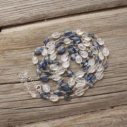 Blue Moon Stone & Kyanite Long Necklace 2枚目の画像