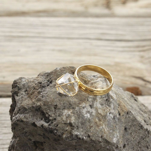 Herkimer Diamond Ring ハーキマーダイヤモンドのリング【オーダーメイド品】 4枚目の画像