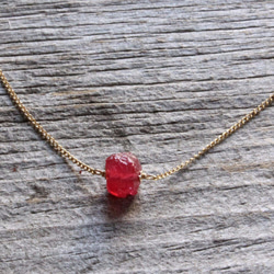 Rough Rock Ruby Necklace　　14KGF 5枚目の画像