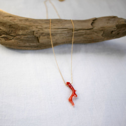 Japanese Natural Coral Necklace　天然珊瑚のネックレス　14KGF 3枚目の画像