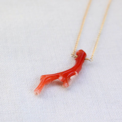 Japanese Natural Coral Necklace　天然珊瑚のネックレス　14KGF 4枚目の画像