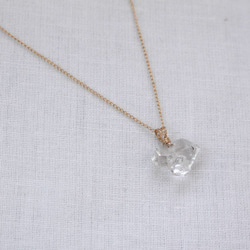 Herkimer Diamond Necklace　ハーキマーダイヤモンドの原石ネックレス　14KGF 5枚目の画像