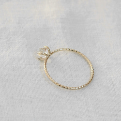 Herkimer Diamond Ring ハーキマーダイヤモンドの縄目リング　K10YG　＃9号または#11号 8枚目の画像