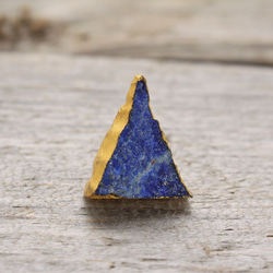 Lapislazuli Lapel pin w/ JapaneseLacquer, GoldLeaf 4枚目の画像