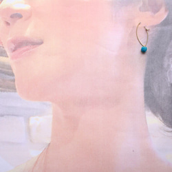 Cavansite Marquise earrings K10 カバンサイトのマーキス型ピアス K10YG製 4枚目の画像