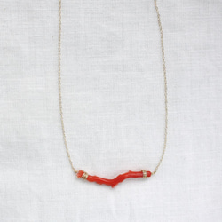 Japanese Natural Coral Necklace　天然珊瑚のネックレス　K10イエローゴールド 4枚目の画像