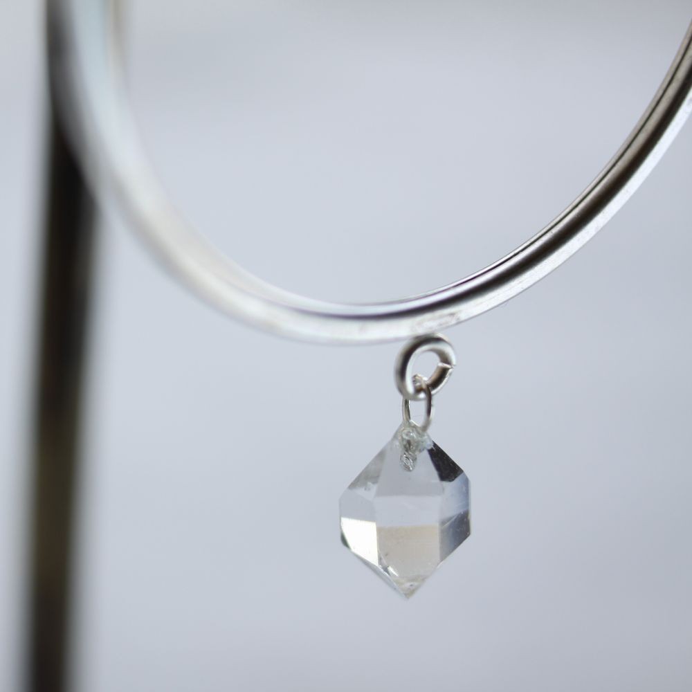HerkimerDiamond Hooped earrings ハーキマーダイヤモンドのフープピアス　Silver