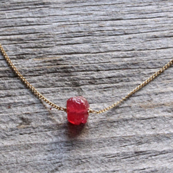 【Reserved】Rough Rock Ruby Necklace　K18Gold 5枚目の画像