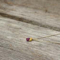 Unheated Ruby Necklace w/ JapaneseLacquer, GoldLeaf 2枚目の画像