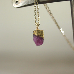Unheated Ruby Necklace w/ JapaneseLacquer, GoldLeaf 5枚目の画像