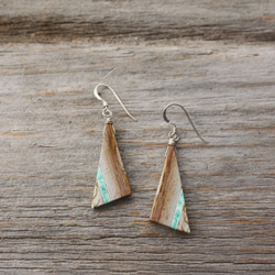 Triangle Variscite earrings ユタ州産バリサイトのピアス/イヤリング　SV925 3枚目の画像