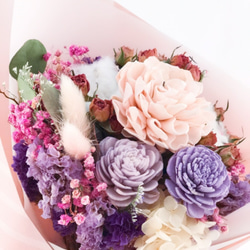 AMILUS花はピンクの甘いバレンタインデープロポーズ結婚式小さな花束永遠の命は、花束の香り屋外写真の小道具を祝福するために贈ら 2枚目の画像