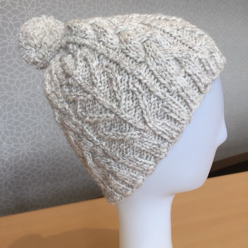 stone  アラン編み　ニットビーニー 1_2187bc9c5f1d80430ae512ef5e68