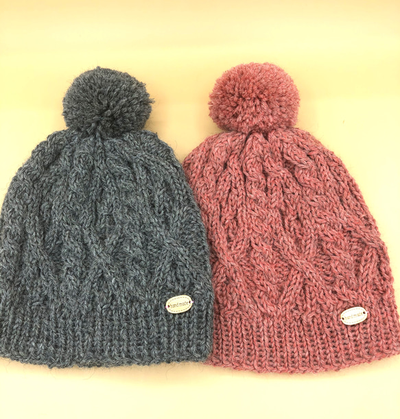 stone  アラン編み　ニットビーニー 66ba39b687875497bd44a8b0efe2b8