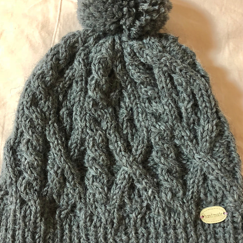 stone  アラン編み　ニットビーニー 74021b44e23a017e19e7ad4f82d828