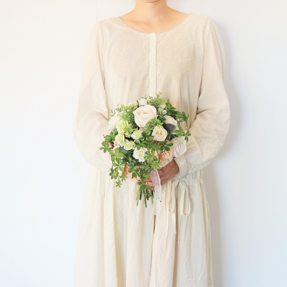 ローズとシュガーバインのブーケ＆ブートニアset