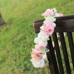 ベージュピンク×オフホワイトの花冠 3枚目の画像