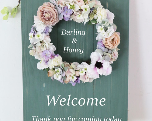 受注制作 可愛い花々たちのボードリース