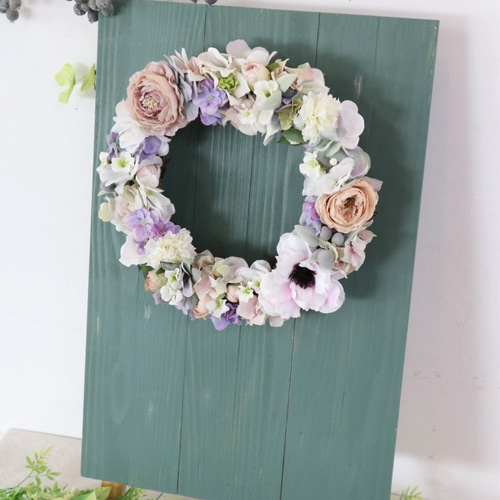 受注制作 可愛い花々たちのボードリース