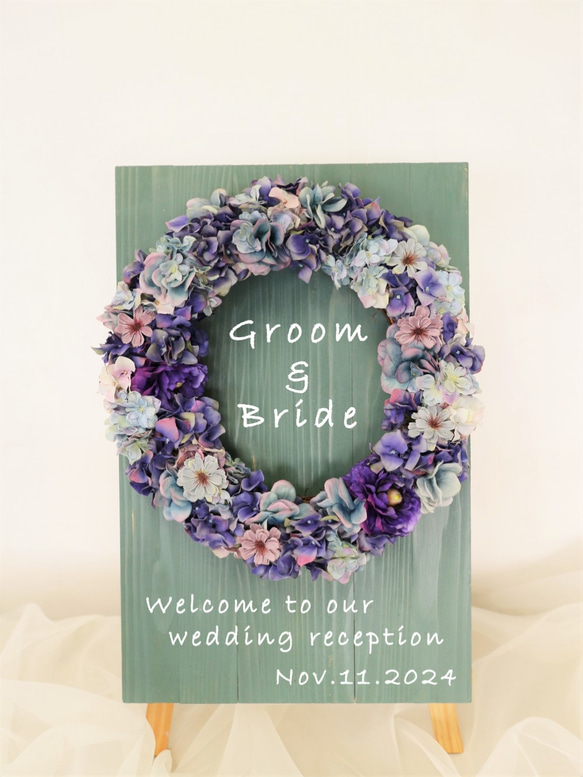 受注制作 可愛い花々たちのボードリース