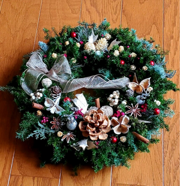 クリスマスリース　受注製作 グリーンのクリスマスリース 【受注制作】(Creema限定) リース mint24