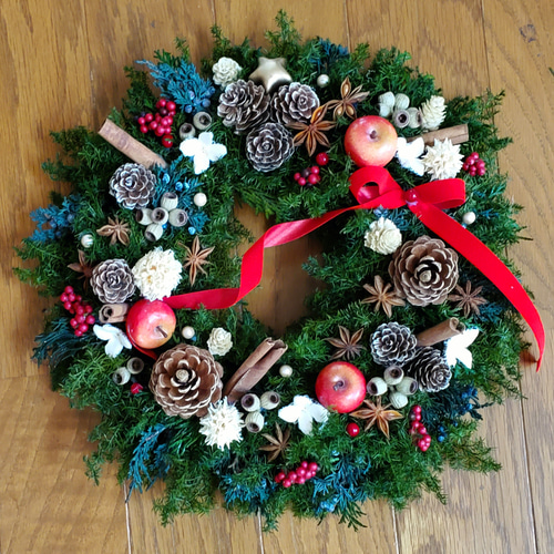 ⌘ クリスマスリース ⌘ 35cm 森のクリスマスリース 【 受注製作 】 ⌘ クリスマスリース ⌘ 35cm 森のクリスマスリース 【 受注製作